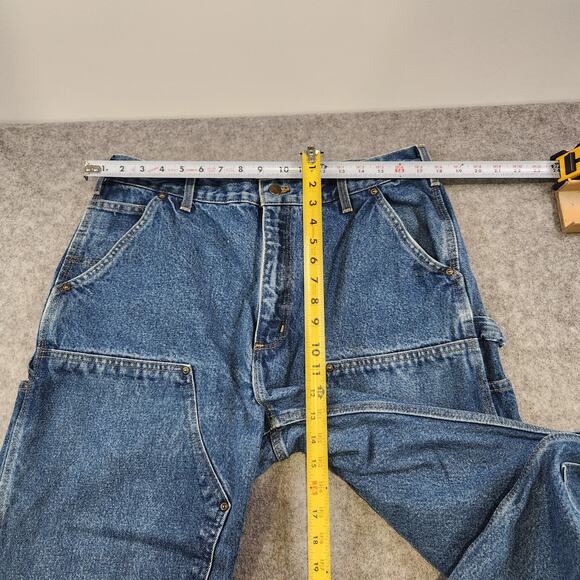 Carhartt Jeans Mens 36x32 Blue Denim B73 DST Double Knee Utility Work Pants - Picture 9 of 14